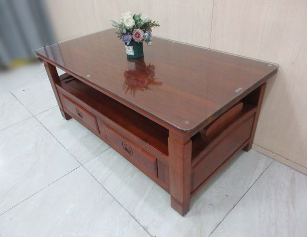 二手茶几 樟木色134公分實木兩抽沙發桌 客廳桌 泡茶桌 桌子 5