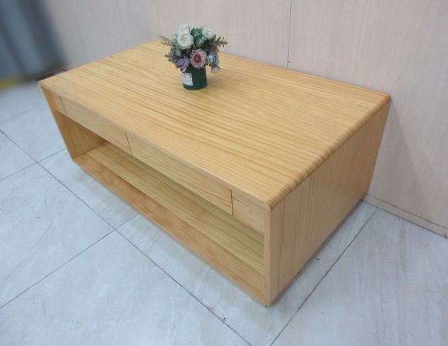 二手茶几 原木色130公分實木兩抽沙發桌 客廳桌 接待桌 桌子 5