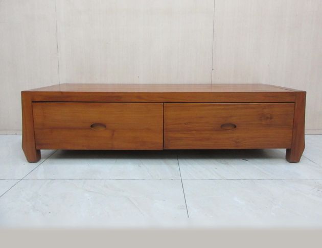 二手電視櫃 柚木色160公分實木兩抽TV櫃 置物櫃 客廳長櫃