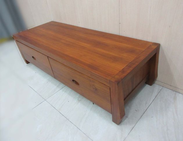 二手電視櫃 柚木色160公分實木兩抽TV櫃 置物櫃 客廳長櫃 5