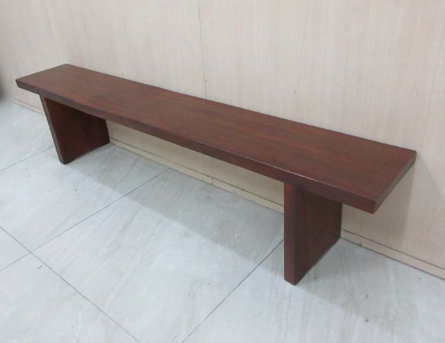 二手長椅 樟木色201公分實木長凳 戶外長椅 等待椅 穿鞋凳 3