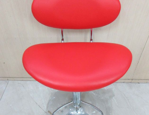 二手餐桌椅 紅色55公分靠背升降椅 吧台椅 酒吧椅 高腳椅 2