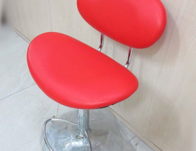 二手餐桌椅 紅色55公分靠背升降椅 吧台椅 酒吧椅 高腳椅 5