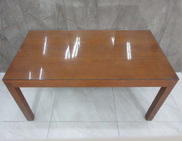 二手餐桌 柚木色148公分實木餐桌椅 一桌六椅 廚房餐桌 餐椅 2