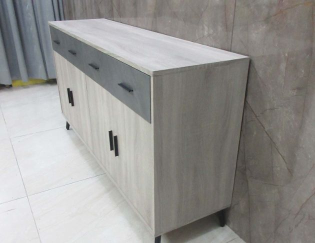 二手餐廚櫃 灰橡色150公分四門四抽餐櫃 電器櫃 碗盤收納櫃 5