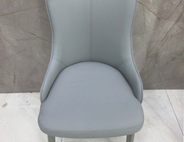 庫存新品出清 灰色48公分北歐風皮質餐桌椅 靠背椅 餐椅 椅子  2