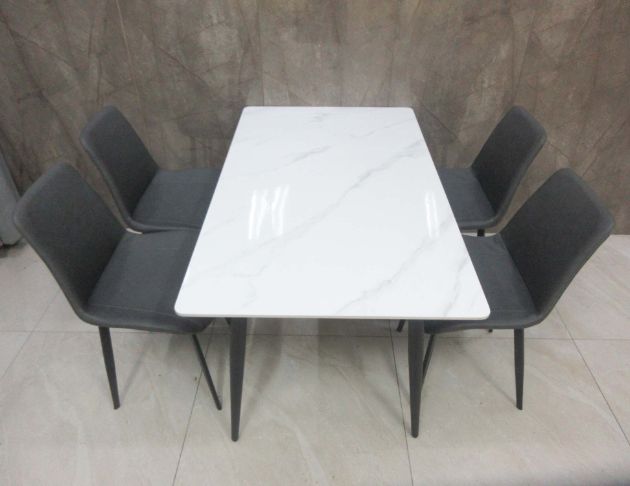 庫存新品出清 岩板142公分餐桌椅組 一桌四椅 廚房餐桌椅 2