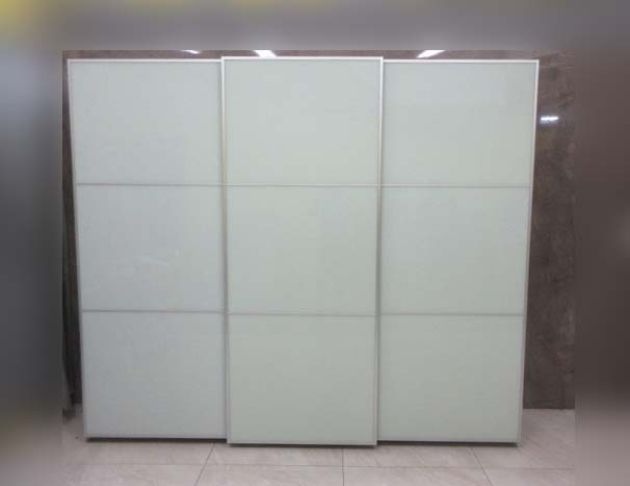 二手衣櫥 白橡色272公分三門四抽衣櫃 衣物收納 9尺推門衣櫃 