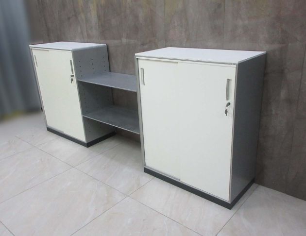 二手置物櫃 鐵灰白270公分四門收納櫃 OA鐵櫃 辦公文件櫃 5