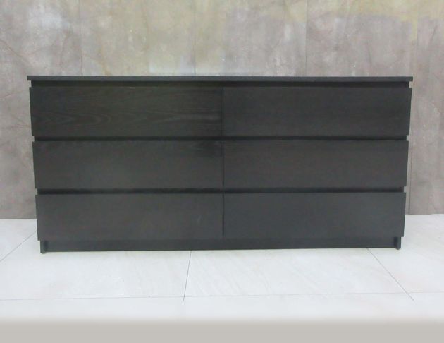 二手斗櫃 黑色161公分六抽置物櫃 抽屜櫃 六斗櫃 收納櫃