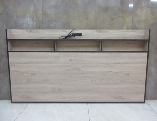 庫存新品出清 灰橡木色182公分可充電6尺雙人加大床頭板