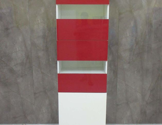 二手鞋櫥 紅白色60公分三門鞋櫃 玄關櫃 置物櫃 收納櫃