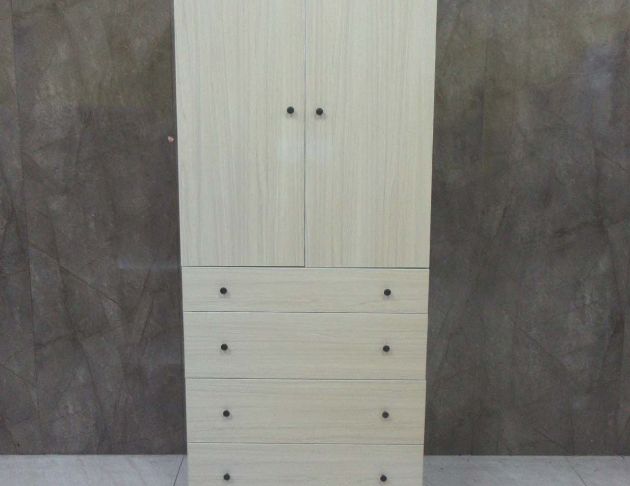 二手衣櫥 白橡木色81公分兩門四抽衣櫃 單人衣櫃 套房衣櫃