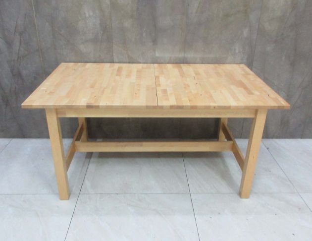 二手餐桌 原木色155公分可伸縮實木餐桌 休閒桌 木桌 飯桌