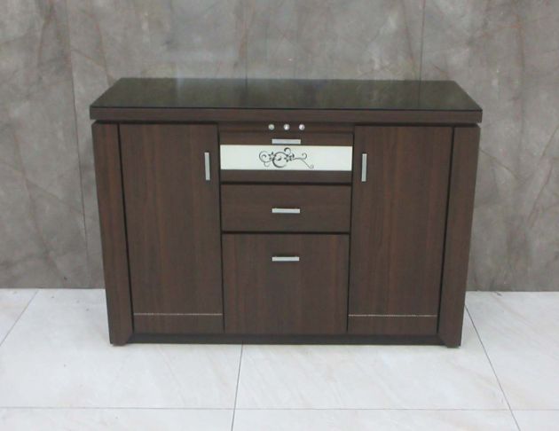 二手餐廚櫃 胡桃色116公分三門兩抽餐櫃 電器櫃 碗盤收納櫃 