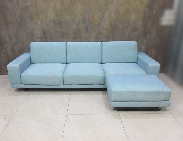 二手沙發 藍色280公分三人L型布沙發 客廳沙發椅 休閒沙發