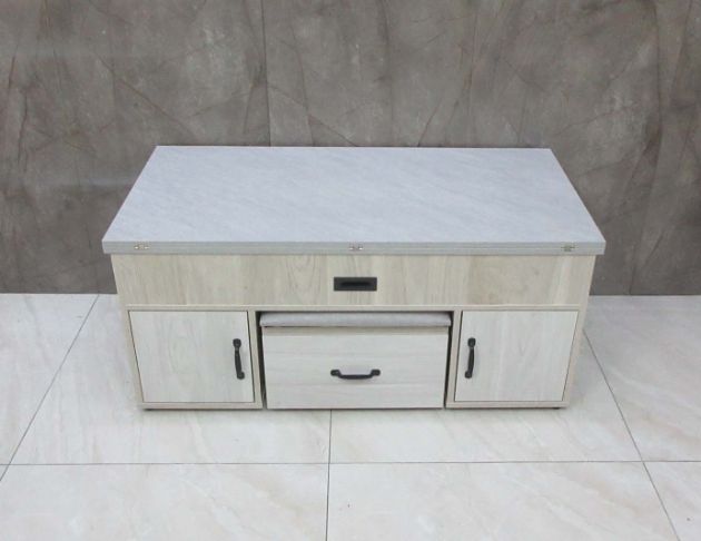 二手茶几 灰色120公分北歐風四門兩抽升降茶几 多功能沙發桌