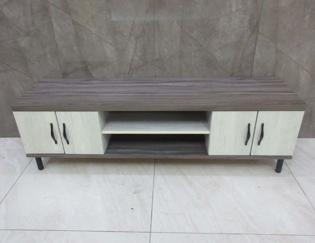 二手電視櫃 灰橡色150公分四門TV櫃 視聽櫃 客廳收納櫃