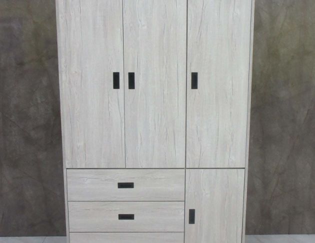 全新新品出清 白橡色121公分四門三抽衣櫃 衣物收納櫃 衣櫥