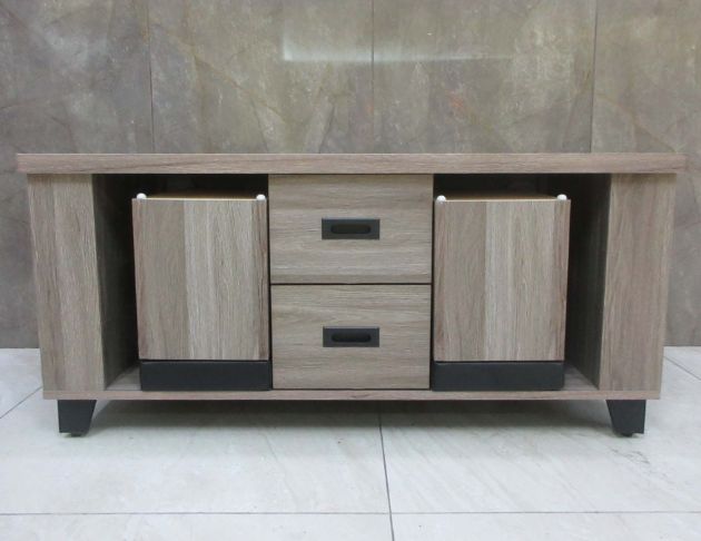 全新新品出清 灰橡色120公分兩抽兩椅客廳沙發置物茶几矮桌