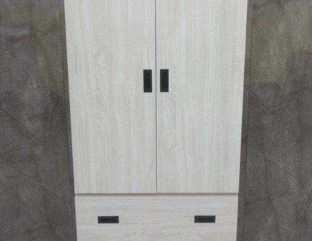 庫存新品出清 82公分兩門兩抽連身鏡衣櫥 單人衣櫃 套房衣櫃