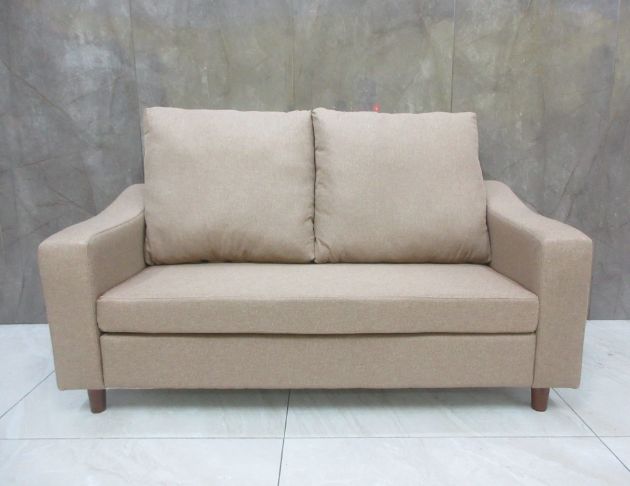 庫存新品出清 淺咖色140公分棉麻雙人沙發 套房沙發 沙發椅