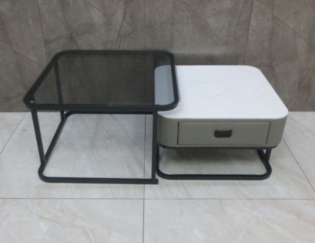 庫存新品出清 灰色130公分現代風一抽子母桌 沙發桌 茶几桌