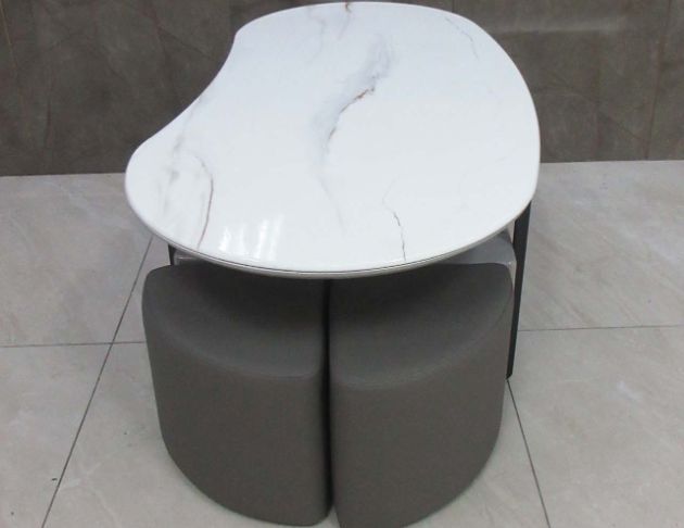 庫存新品出清 灰色130公分現代風兩抽造型沙發桌 茶几桌 腳椅