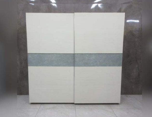 二手衣櫥 白橡色213公分兩門兩抽衣櫃 衣物收納 7尺滑門衣櫃