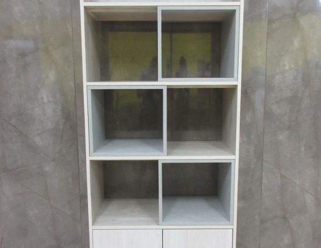 庫存新品出清 淺橡色80公分兩門半開放式書櫃 置物櫃 收納櫃