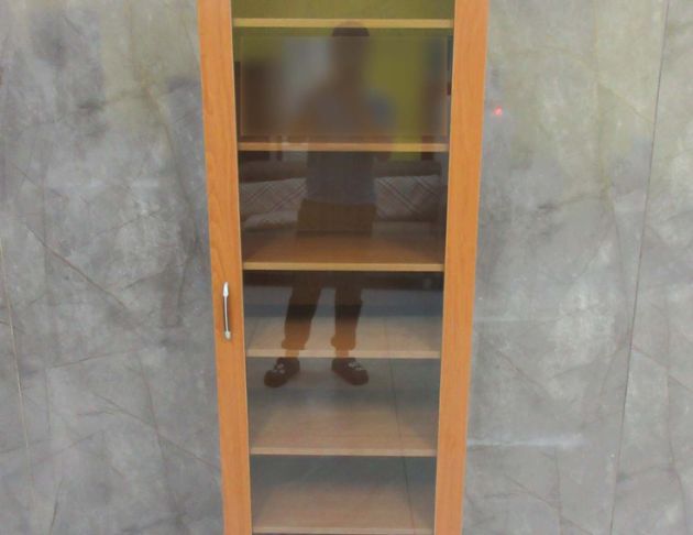 二手書櫃 柚木色60公分一門收納櫃 展示櫃 邊櫃 立櫃 置物櫃