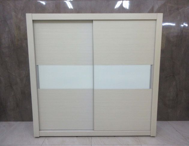 二手衣櫃 白橡木色211公分兩門五抽衣櫥 衣物收納 滑門衣櫃