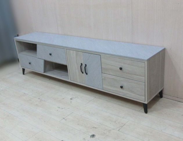 庫存新品出清 灰橡色212公分兩門四抽電視櫃 TV櫃 客廳長櫃 4