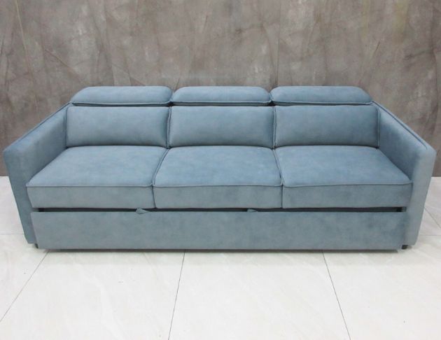 庫存新品出清 藍色228公分三人布沙發 沙發床 多功能沙發椅