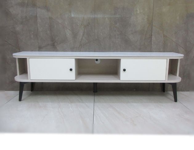 二手電視櫃 白梧桐色161公分岩板兩門TV櫃 視聽櫃 客廳長櫃