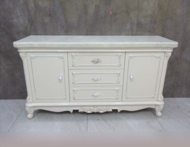 二手餐廚櫃 白色160公分歐式兩門三抽餐櫃 收納櫃 置物櫃