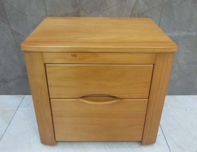 二手床邊櫃 柚木色54公分兩抽床頭櫃 矮櫃 抽屜櫃 置物櫃