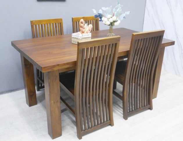 二手 餐桌 實木 160公分 一桌四椅 餐桌組 吃飯桌