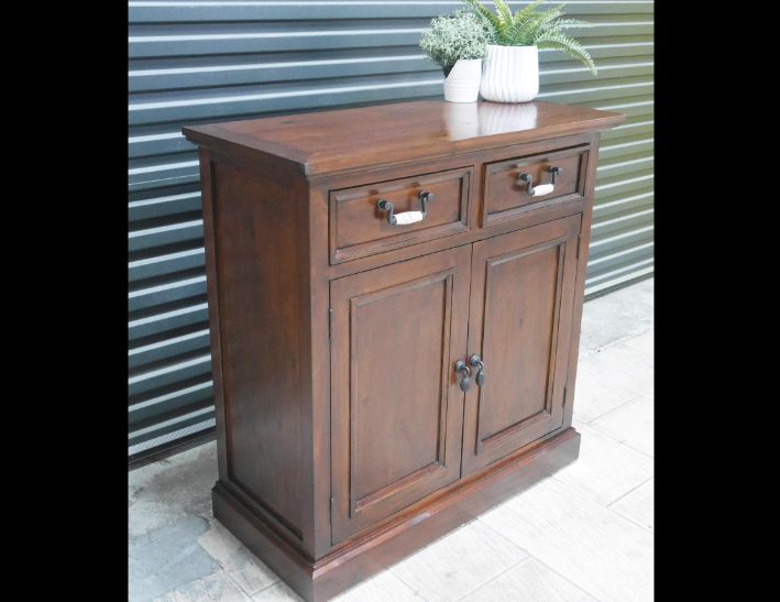 二手 樟木色實木 收納櫃 置物櫃 儲物櫃 邊櫃 矮櫃 