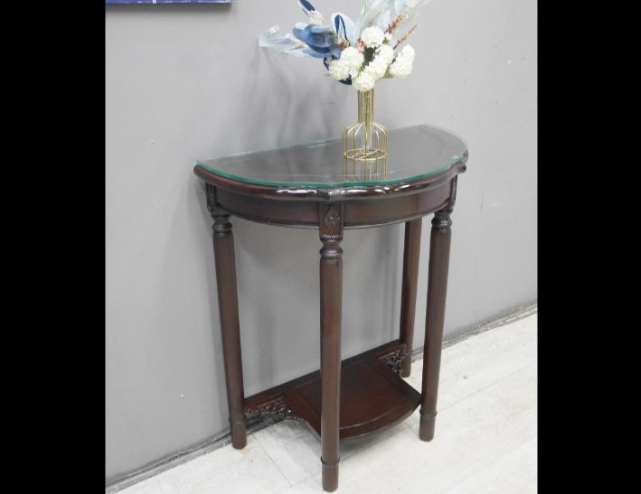 二手 玄關桌 實木 半圓形 擺飾桌 花架 花台 邊桌