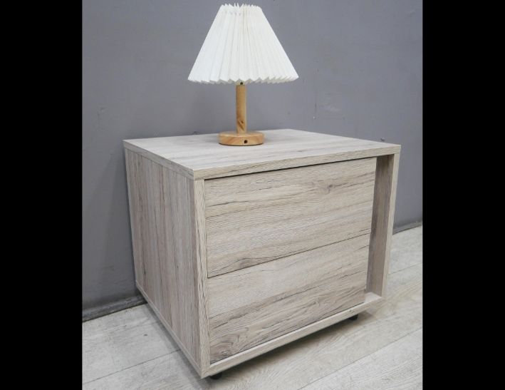 二手 灰橡色 48公分 床頭櫃 床邊櫃 矮櫃 置物櫃