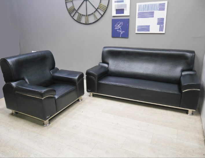 二手 硬牛皮 1+3 客廳沙發 會客沙發 辦公沙發