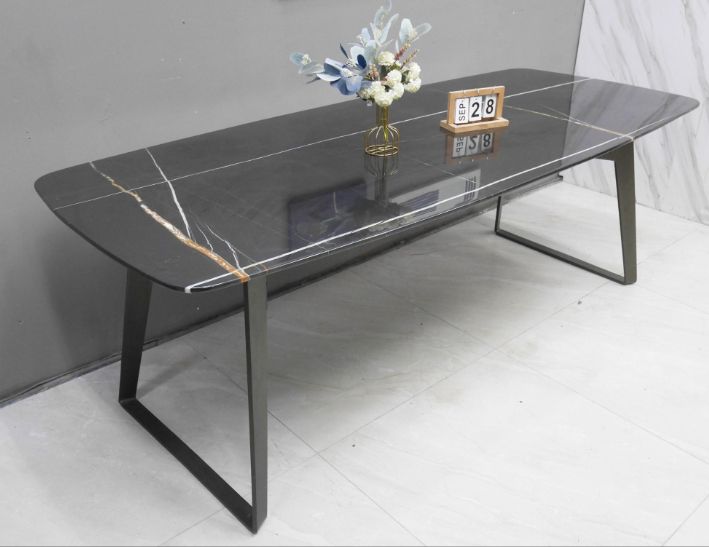 二手 餐桌 黑石面 220公分 咖啡桌 會客桌 接待桌