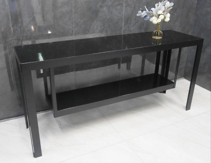 二手 黑色玻璃面 6尺 玄關桌 長桌 邊桌 擺飾桌 矮桌