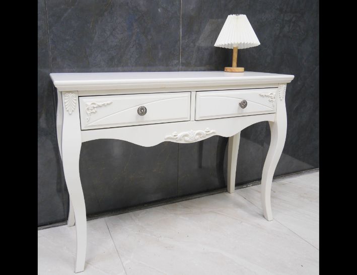 二手 書桌 歐式白色 100公分 邊桌 長桌 鏡台桌 