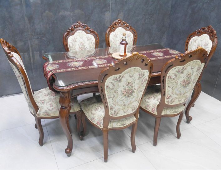 二手 歐式古典 1桌六椅 餐桌椅 咖啡桌椅 會客桌椅