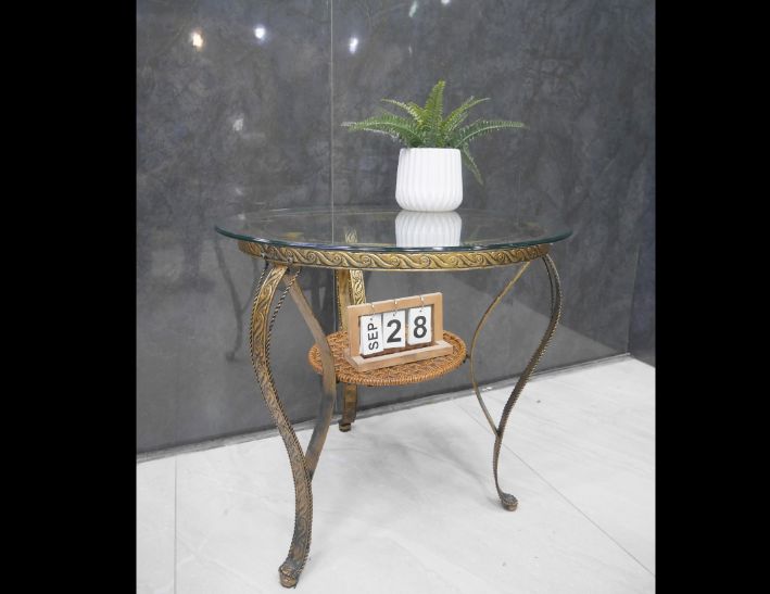 二手 茶几 歐式鍛造 玻璃桌 圓桌 矮桌 邊桌 沙發桌