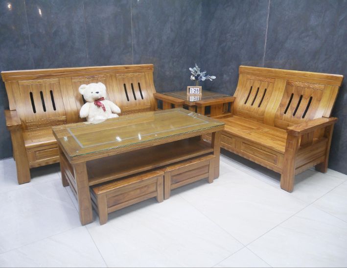 二手 木製沙發 柚木色實木 2+3大小茶几 實木組椅 客廳沙發