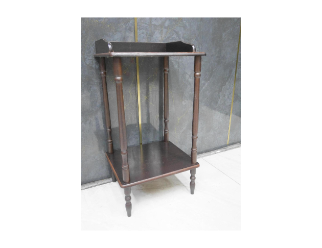 二手 花架 胡桃色 34公分 邊櫃 置物架 電話桌 