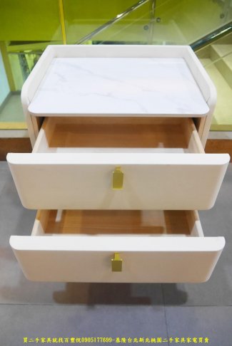限量新品白色50公分岩板床頭櫃 床邊櫃 置物櫃 收納櫃 房間櫃 矮櫃 4